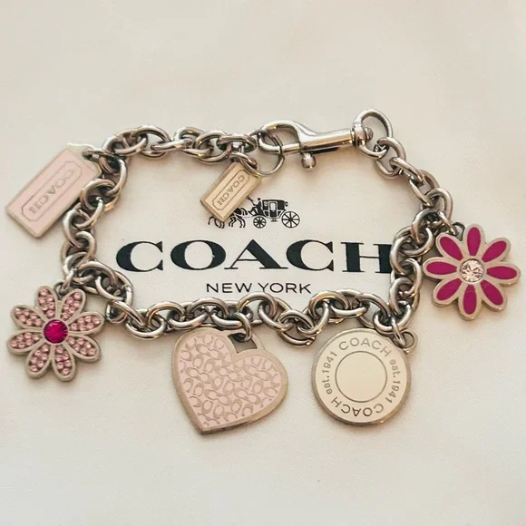 Coach Y2K Heart And Flower Charm Bracelet - Picture 13 of 13